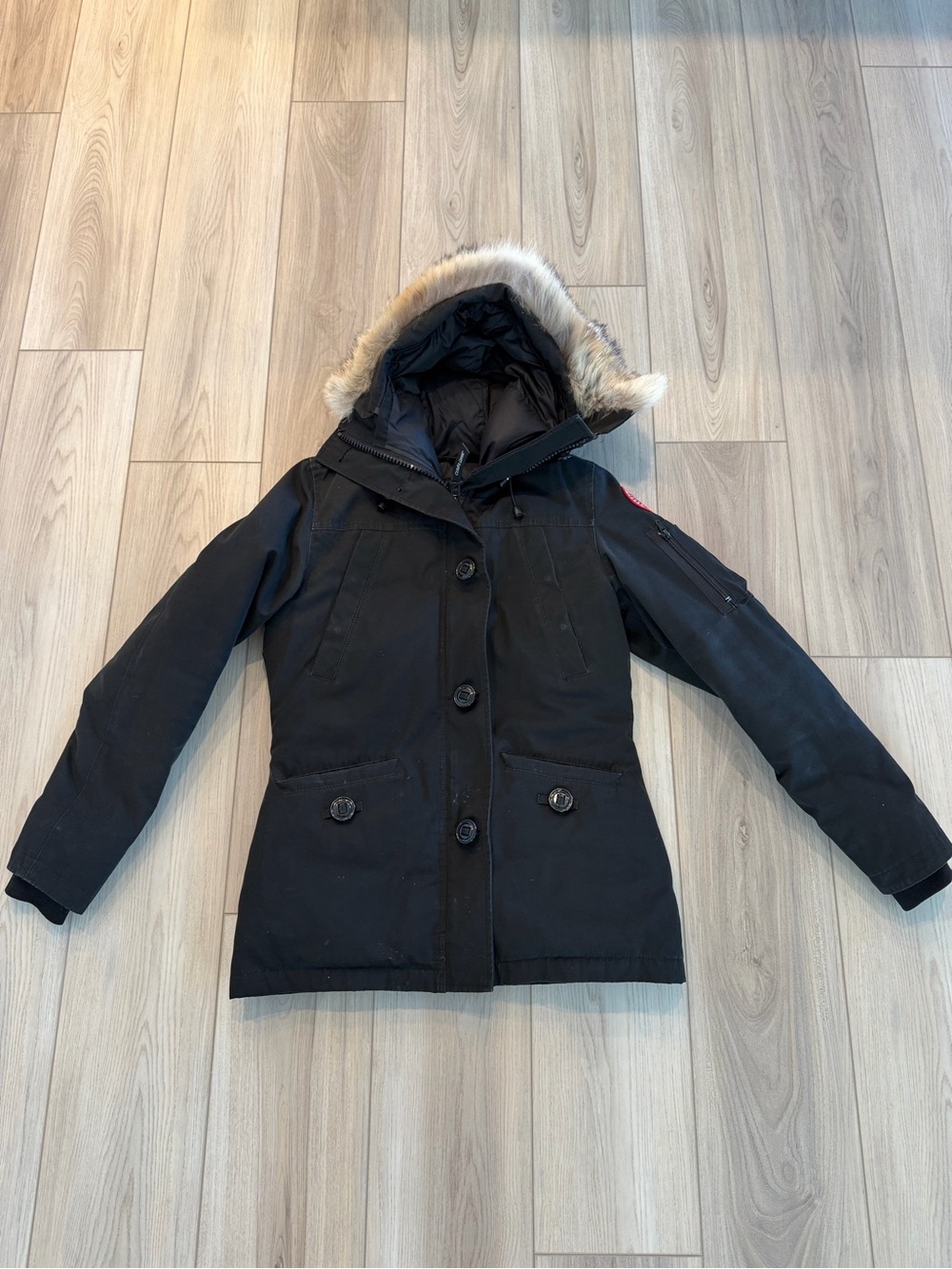 Canada Goose Black Winter Coat Women’s Small Fur Hood